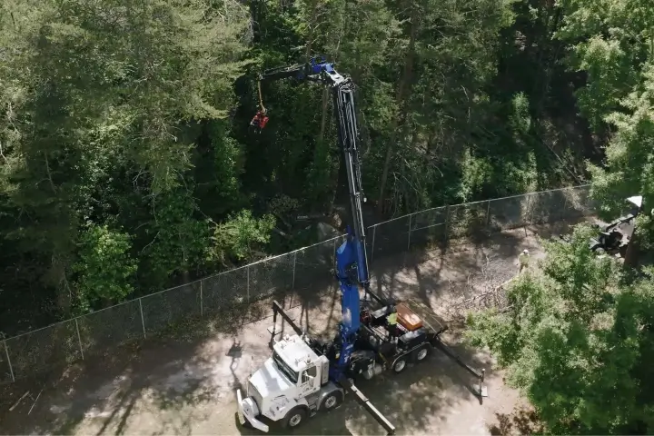 Crane removal services by AKA Tree Service in Atlanta GA and Nashville TN